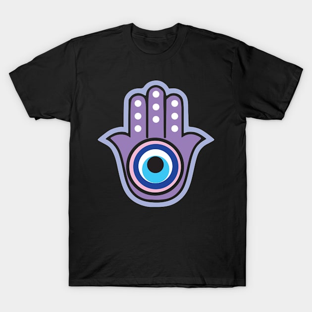 Hamsa Hand Evil Eye T-Shirt by livania